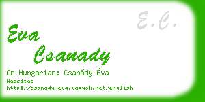 eva csanady business card