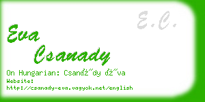 eva csanady business card